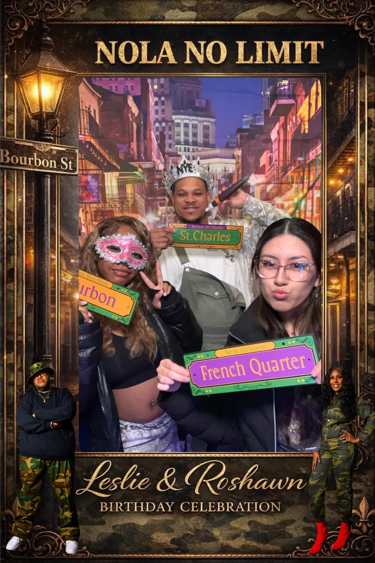 Custom birthday overlay with festive props and themed frame — Photo Booth & 360 Experiences by Good Time Mascots in Columbus, Ohio