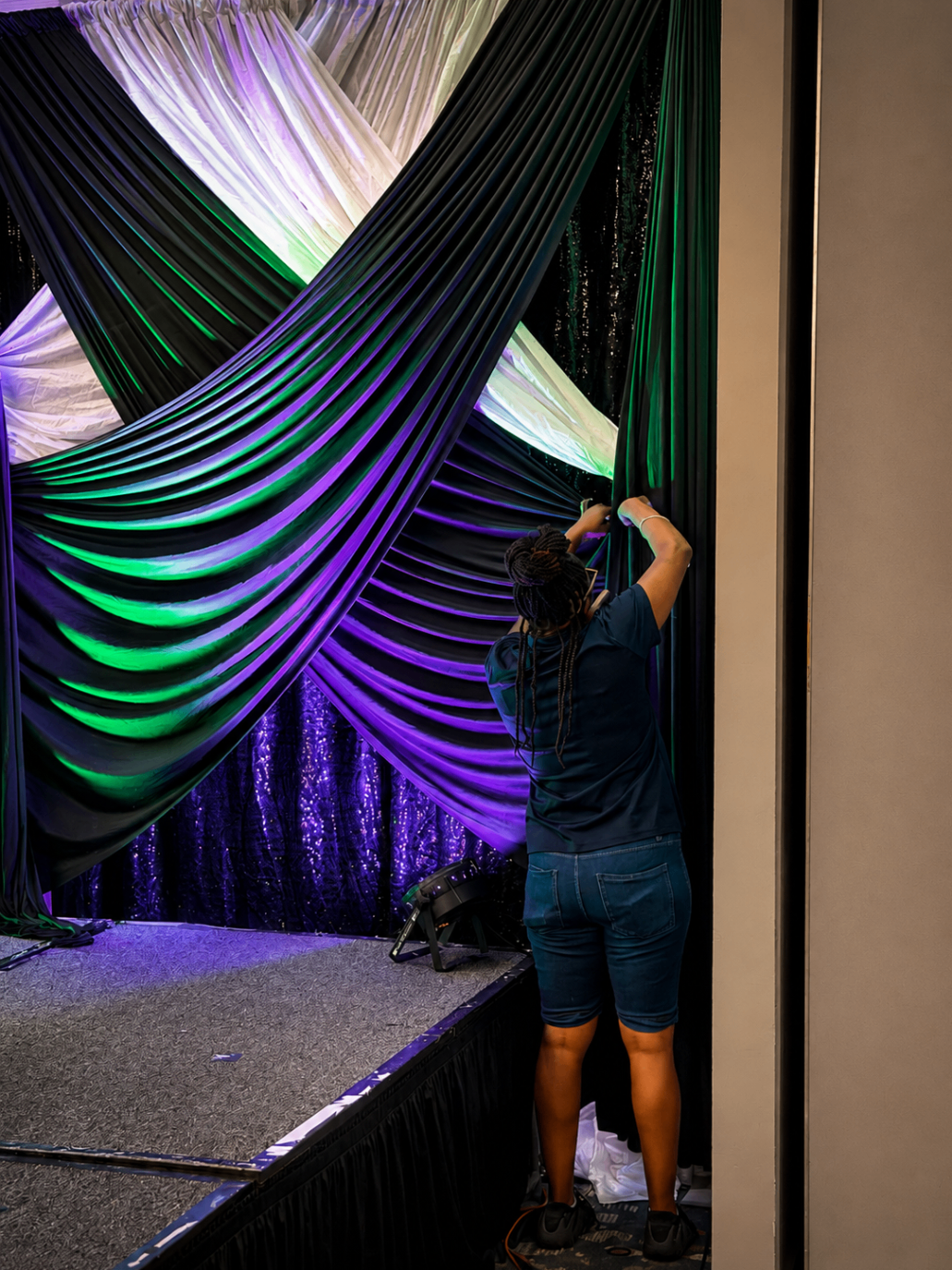 Amethyst & Emerald Crossover — Draping event by Good Time Mascots
