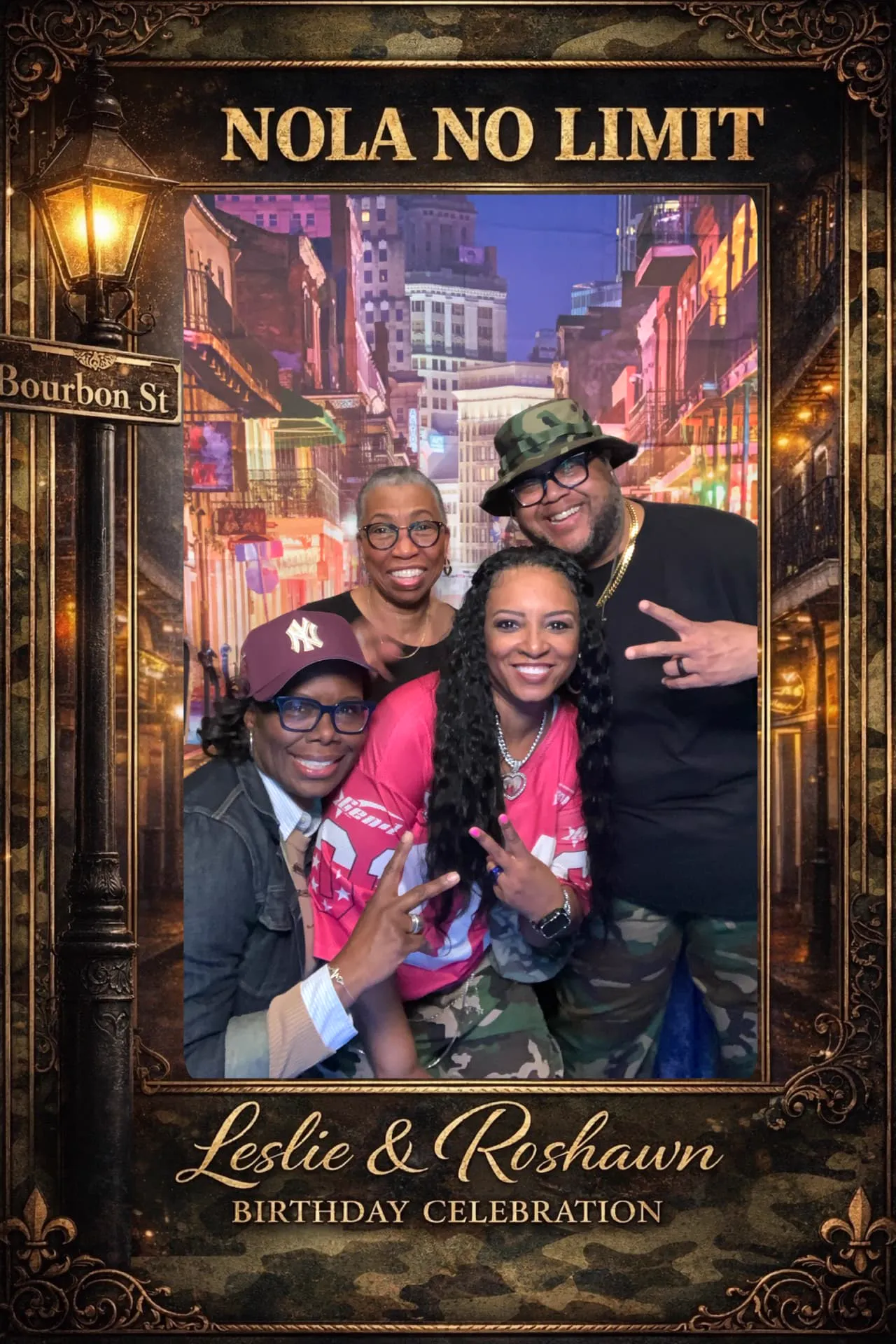 Framed photo booth print from a New Orleans-themed birthday celebration — Photo Booth & 360 Experiences by Good Time Mascots in Columbus, Ohio