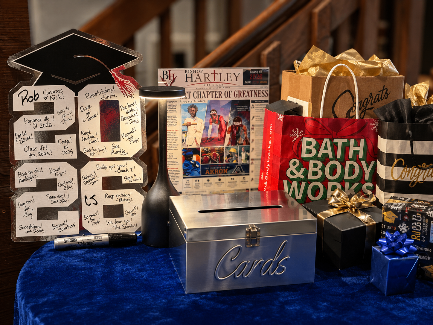 Signing Board & Card Vault — Graduation event by Good Time Mascots